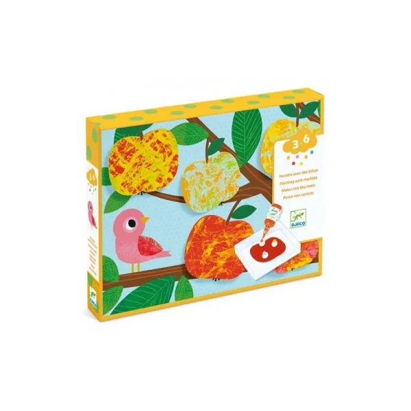 Peindre avec des billes défilé multicolore - loisirs créatifs 3 ans - Djeco - LaPouleAPois.fr