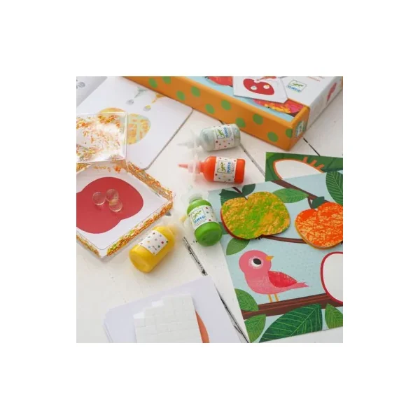 Peindre avec des billes défilé multicolore - loisirs créatifs 3 ans - Djeco - LaPouleAPois.fr