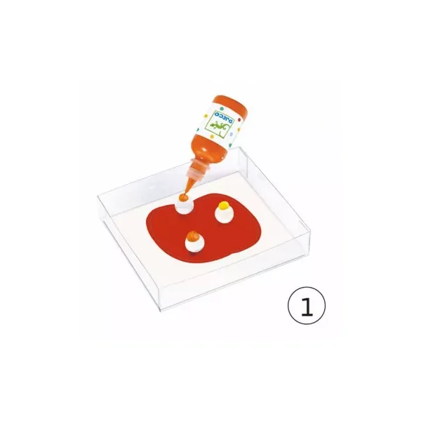 Peindre avec des billes défilé multicolore - loisirs créatifs 3 ans - Djeco - LaPouleAPois.fr