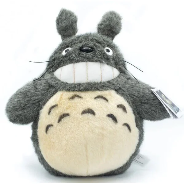 PELUCHE GHIBLI - TOTORO GRIS FONCE SOURIRE M - MON VOISIN TOTORO