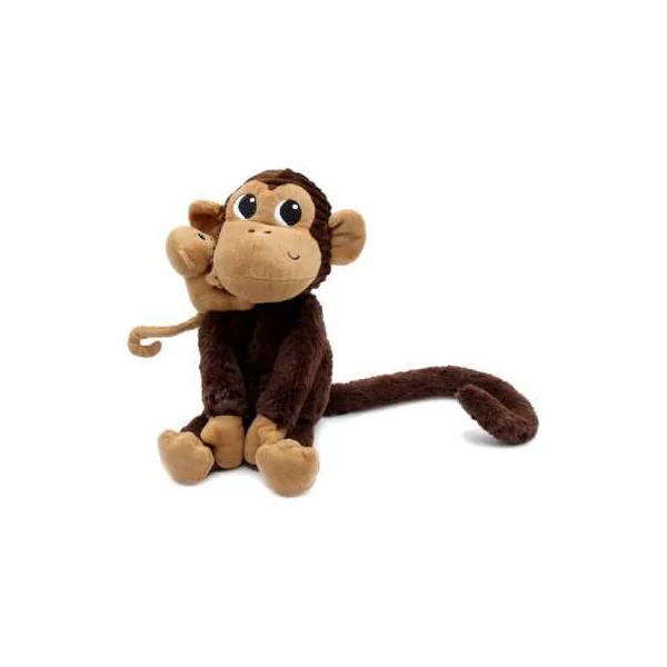 Peluche Zazou le singe maman et bébé chocolat - Les Ptipotos by Déglingos