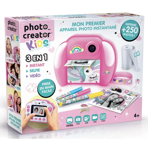 PHOTO CREATOR INSTANTANE JUNIOR LICORNE ROSE