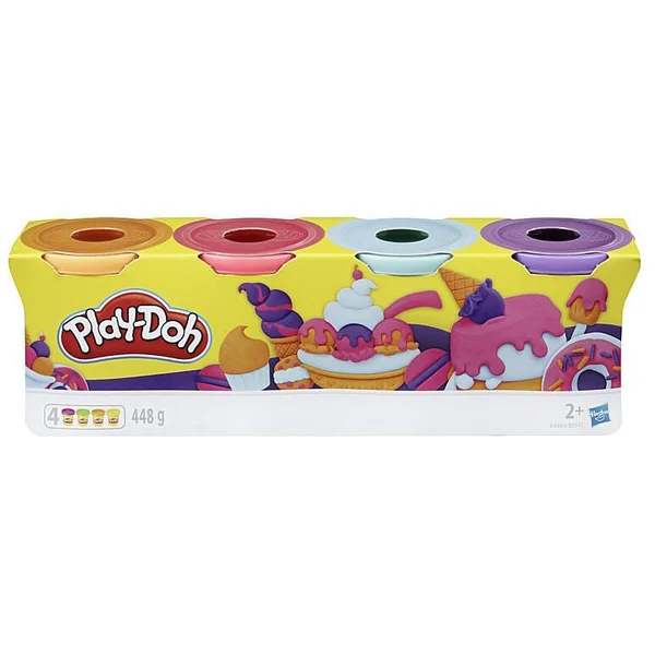 PLAY DOH 4 POTS DE COULEURS VIOLET - BLEU -ROSE -ORANGE