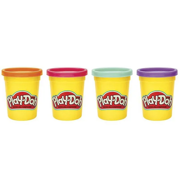 PLAY DOH 4 POTS DE COULEURS VIOLET - BLEU -ROSE -ORANGE