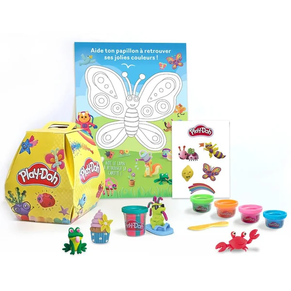 PLAYDOH -BOITE SURPRISE AVEC PLAYSET PATE A MODELER ACCESSOIRES STICKERS ET TAPIS INTERACTIF