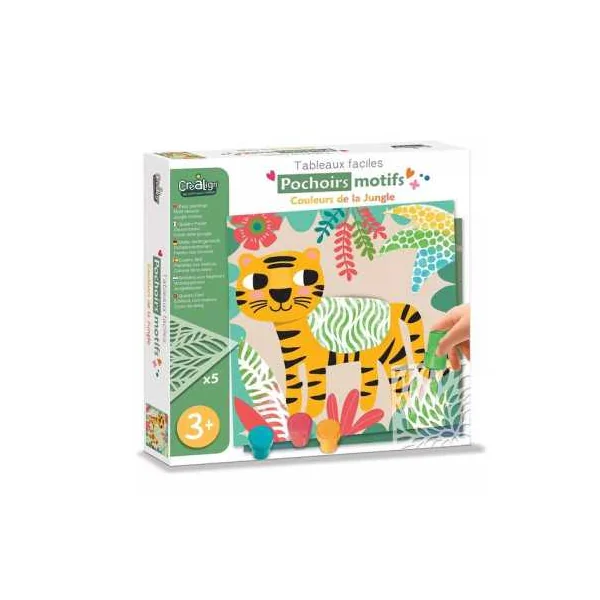 Pochoirs Motifs Couleurs de la Jungle Créalign' | Dès 3 ans