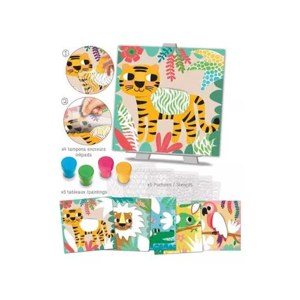 Pochoirs Motifs Couleurs de la Jungle Créalign' | Dès 3 ans
