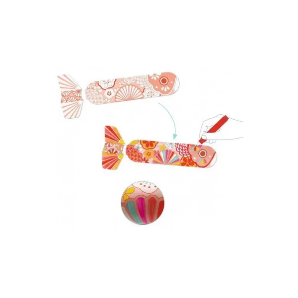 Poissons à colorier Koinobori - Do it Yourself - Djeco