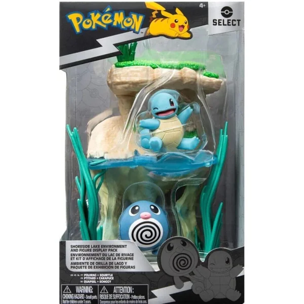 POKEMON - SELECT 15 CM ENVIRONMENT FIGURINE PACK SHORESIDE LAKE WITH PTITARD & CARAPUCE