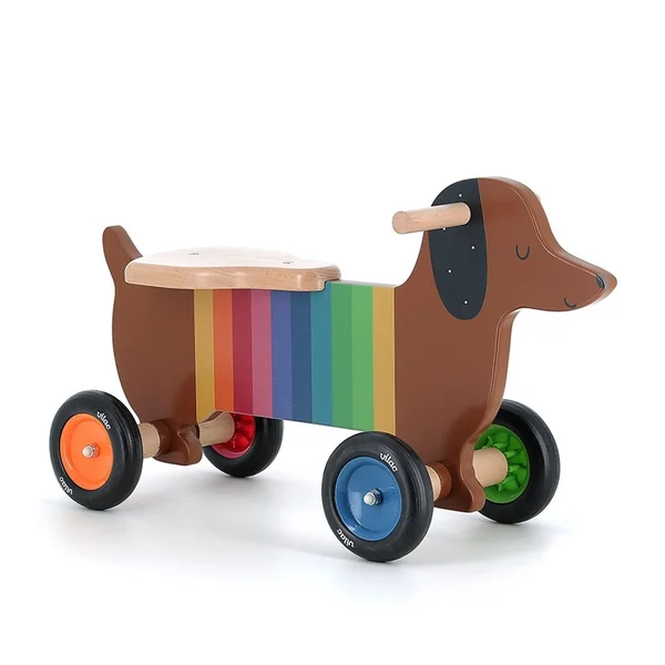 Porteur en bois Chien saussice multicolore Andy Westface - Vilac