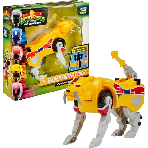 POWER RANGERS - ZORDS ARTICULE TRANSFORMATION SIMPLE - SABER-TOOTHED TIGER DINOZORD