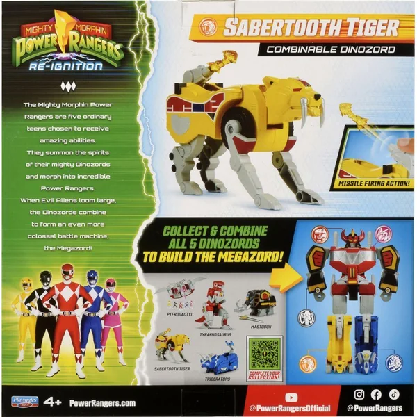 POWER RANGERS - ZORDS ARTICULE TRANSFORMATION SIMPLE - SABER-TOOTHED TIGER DINOZORD