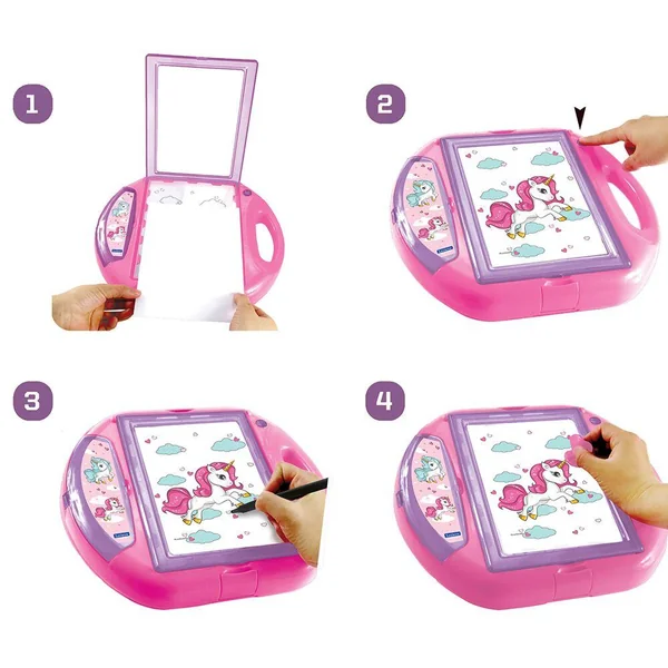 PROJECTEUR A DESSIN LICORNE AVEC MODELES ET TAMPONS