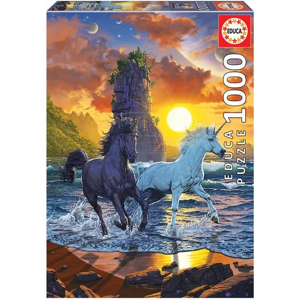 PUZZLE 1000 PIECES - DES LICORNES SUR LA PLAGE - VINCENT HIE