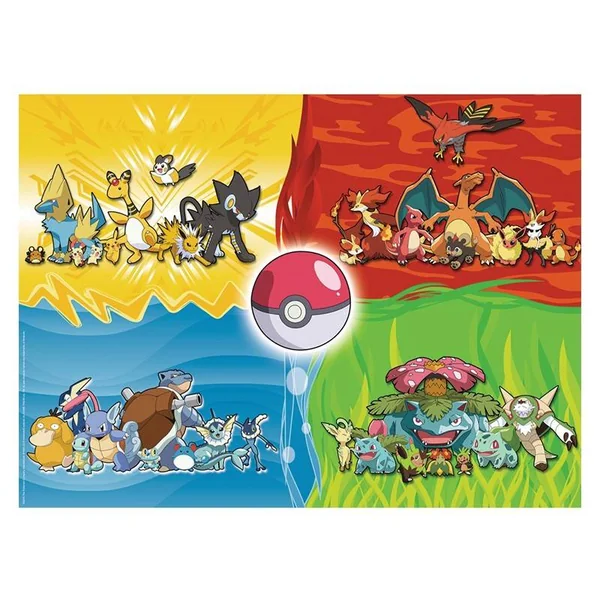 Puzzle 150 pcs XXL : Les différents types de Pokémon