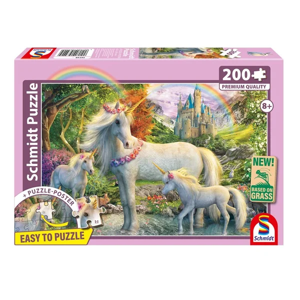 Puzzle 200 pcs Jument licorne avec deux poulains - Schmidt