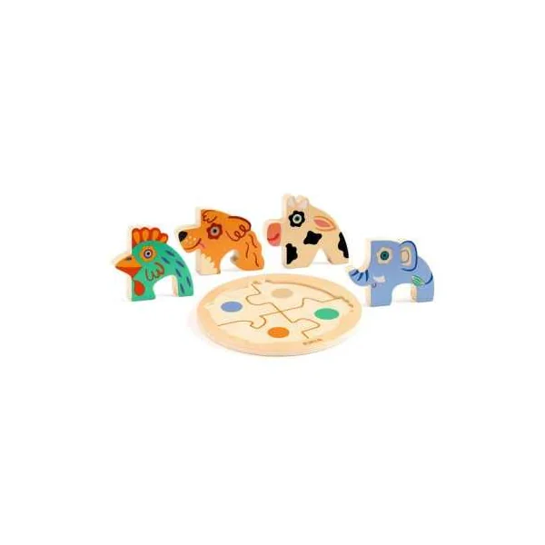Puzzle en bois Rondo Dog - Djeco - Jouet en bois pour enfant dès 2 ans
