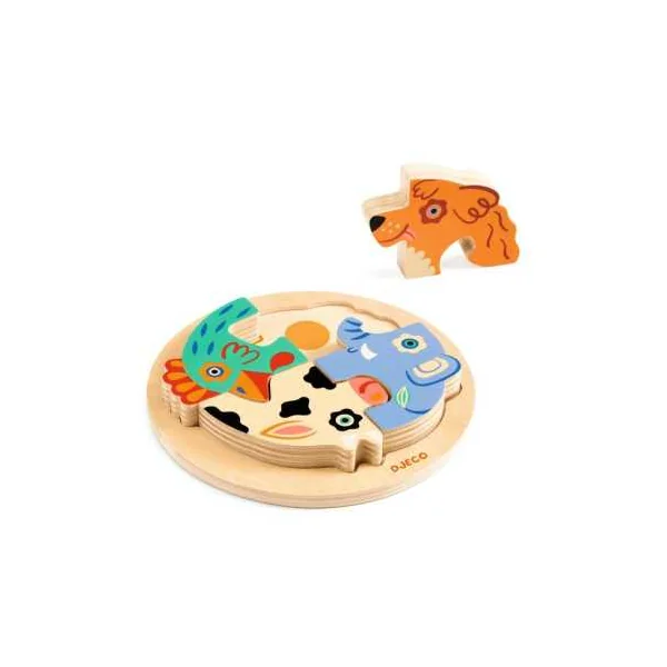 Puzzle en bois Rondo Dog - Djeco - Jouet en bois pour enfant dès 2 ans