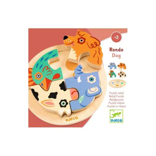 Puzzle en bois Rondo Dog - Djeco - Jouet en bois pour enfant dès 2 ans