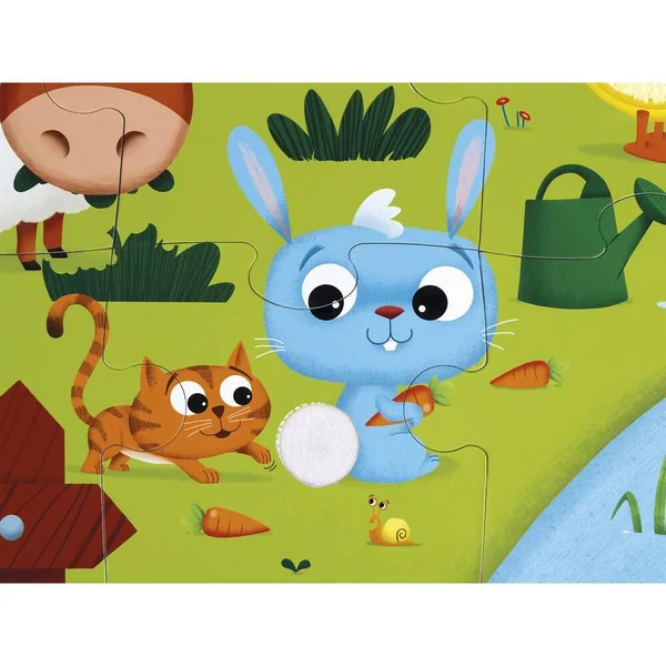 PUZZLE TACTILE - LES ANIMAUX DE LA FERME - 20 PIECES - EN CARTON