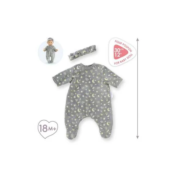 Pyjama Brille dans la nuit et bandeau pour poupée - Corolle - Poupon 30 cm