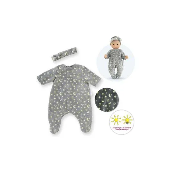 Pyjama Brille dans la nuit et bandeau pour poupée - Corolle - Poupon 30 cm