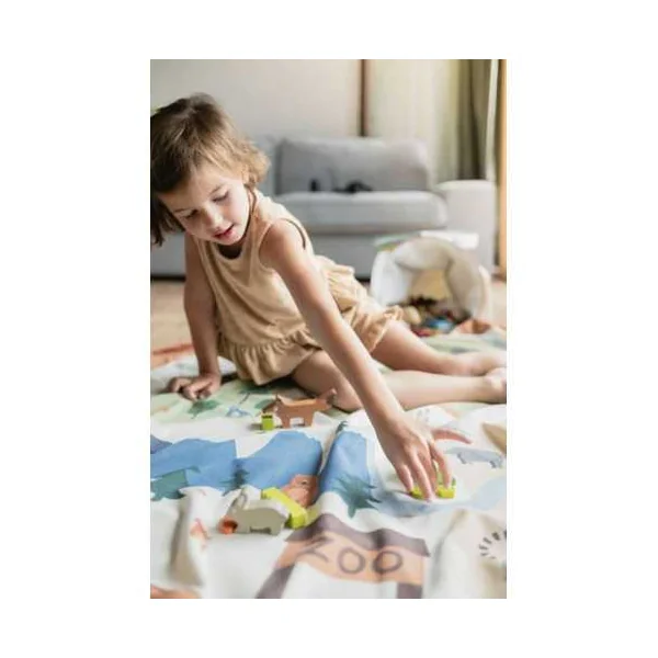 Sac à Jouets Soo Zoo Play&Go - Tapis de Jeu Animaux & Rangement