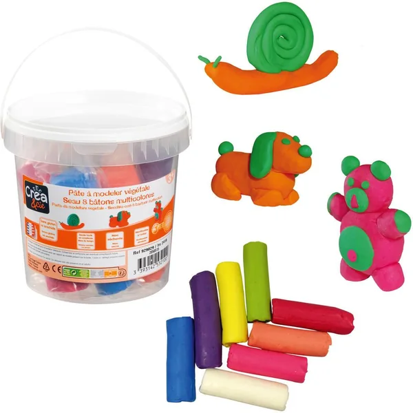 SEAU 8 BATONS DE PATE VEGETALE MULTICOLORE