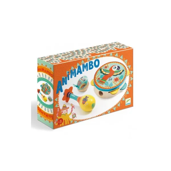 Set musical tambourin, maracas et castagnette Animambo - Djeco
