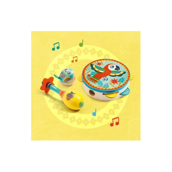 Set musical tambourin, maracas et castagnette Animambo - Djeco
