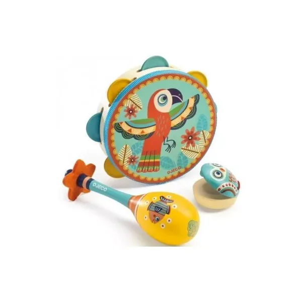 Set musical tambourin, maracas et castagnette Animambo - Djeco