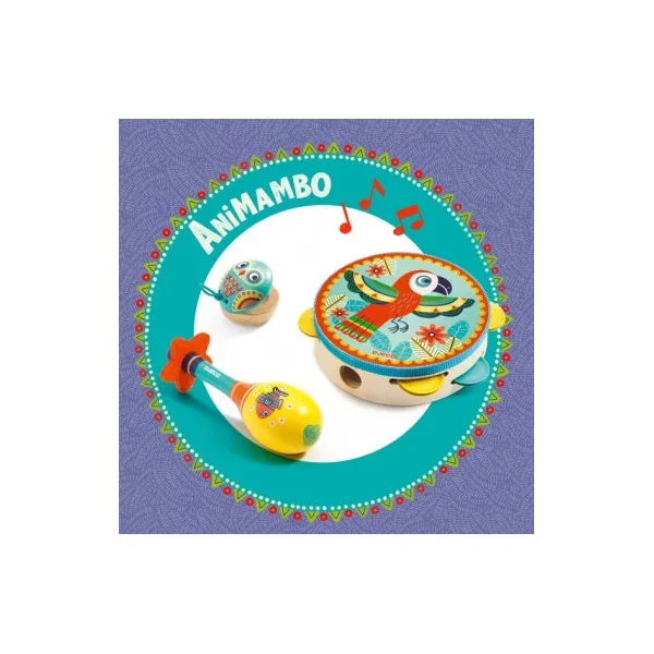 Set musical tambourin, maracas et castagnette Animambo - Djeco