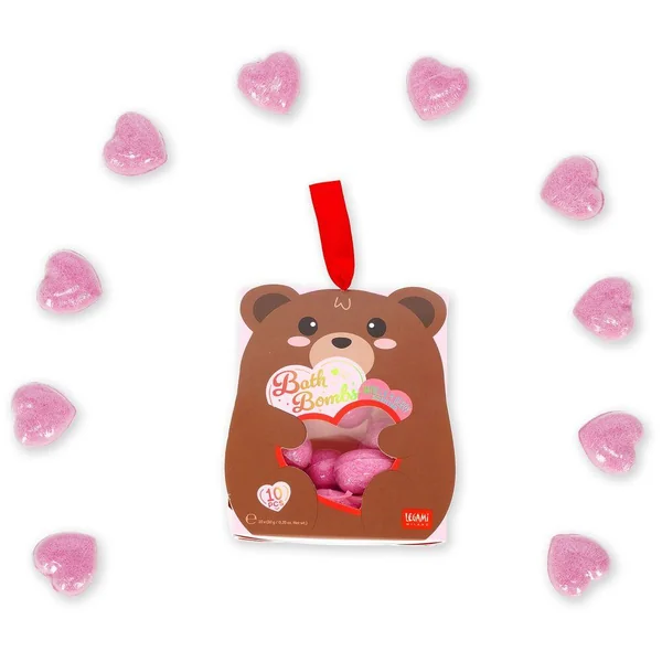 SET OF 10 BATH BOMBS - BATH BOMBS - TEDDY BEAR VANILLA & BERRY