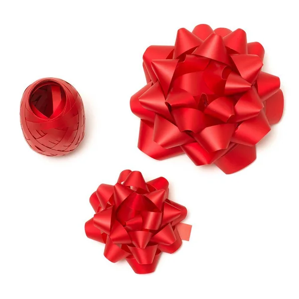 SET OF TWO BOWS AND A RIBBON - BOWS ET RIBBON SET - RED