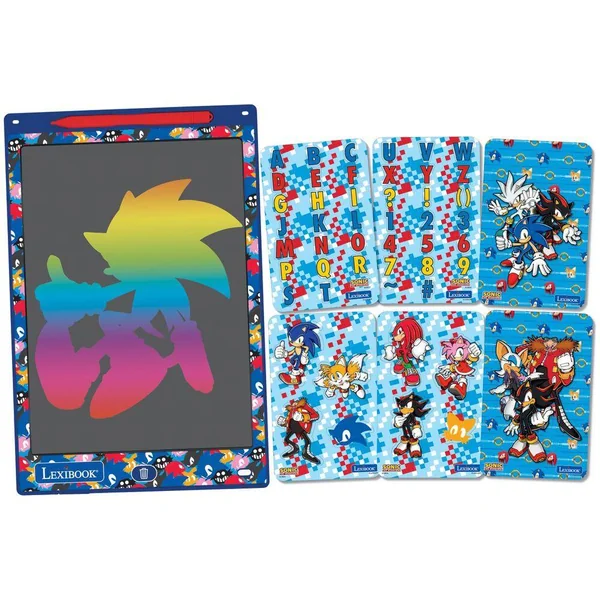 SONIC -TABLETTE A DESSINS E-INK MULTICOLORE 28CM AVEC POCHOIRS