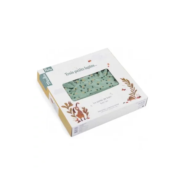Sortie de bain sauge Trois Petits Lapins - Moulin Roty - Naissance