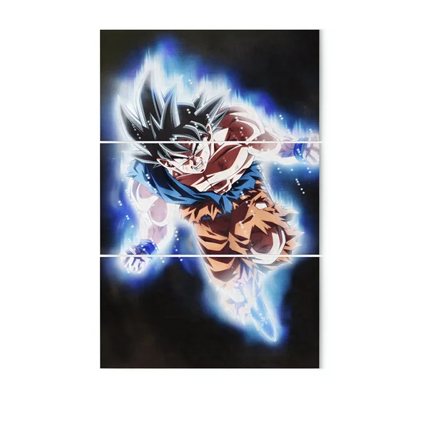 Tableau Moderne Dragon Ball Super Goku Ultra Instinct 3 Pièces