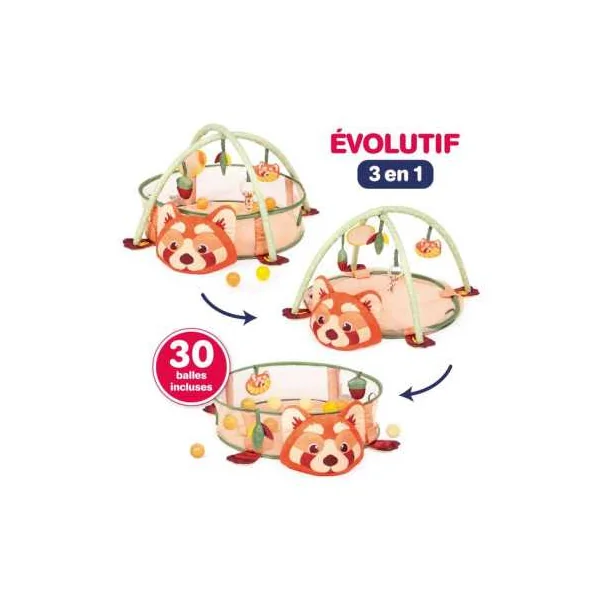 Tapis et Aire de Jeu Panda Roux Ludi | Éveil Bébé dès la Naissance