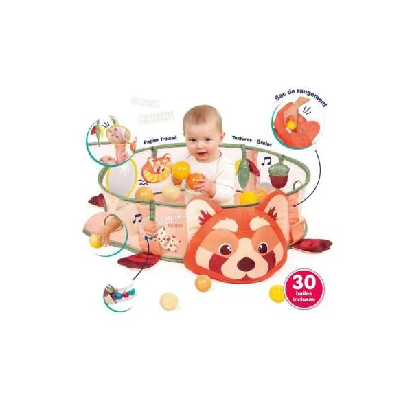Tapis et Aire de Jeu Panda Roux Ludi | Éveil Bébé dès la Naissance