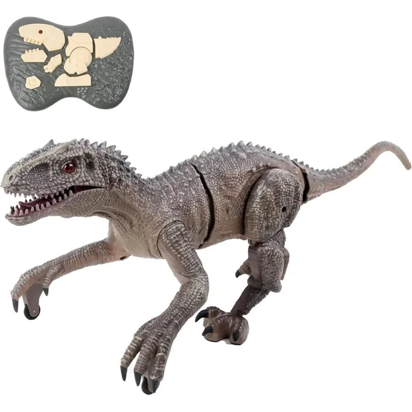 TECHNOBOT - DINOSAURE VELOCIRAPTOR RADIOCOMMANDE - SONORE ET LUMINEUX - GRIS - 50 CM