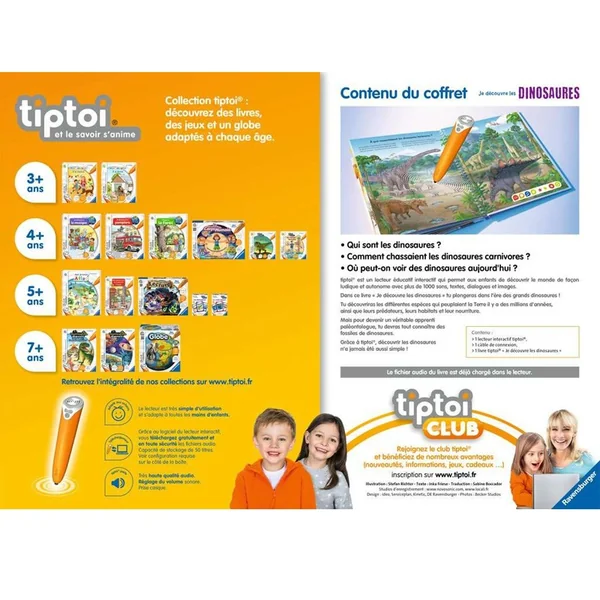 Tiptoi - Coffret complet lecteur interactif + Livre Je découvre les dinosaures