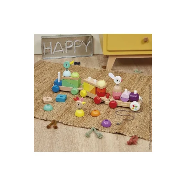 Train géant multicolore zigolos - Janod