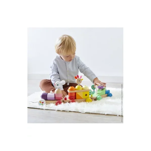 Train géant multicolore zigolos - Janod