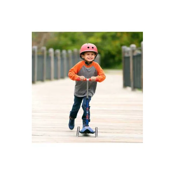 Trottinette Mini Micro Deluxe LED - Bleu Marine et Rouge 2-5 ans