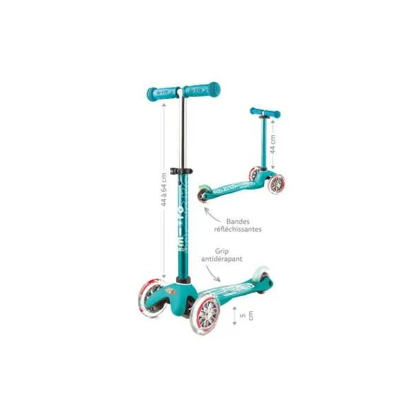 Trottinette Mini Micro Deluxe LED - Bleu Marine et Rouge 2-5 ans