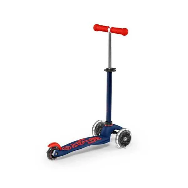 Trottinette Mini Micro Deluxe LED - Bleu Marine et Rouge 2-5 ans