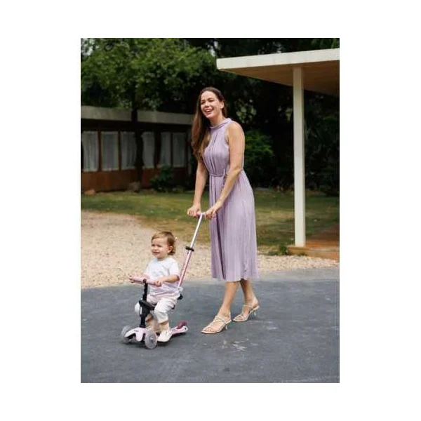 Trottinette évolutive Mini2Grow 2.0 Rose poudré LED - Micro Mobility - De 1 à 6 ans