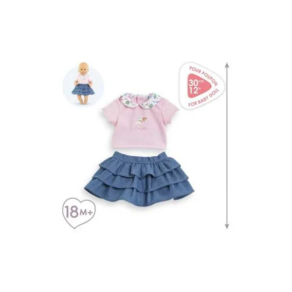 T-shirt et jupe pour poupée Week-end à Paris - Corolle - Poupon 30 cm