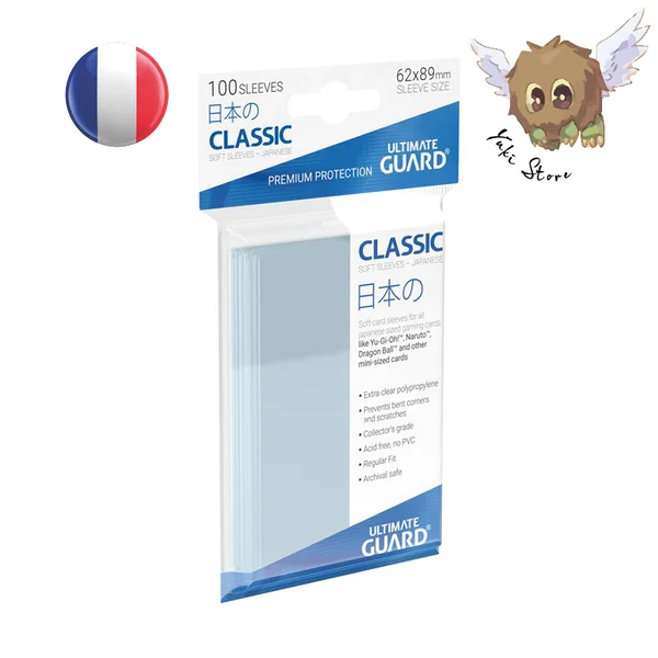 Ultimate Guard 100 sleeves souples pour cartes Yu-Gi-Oh et autres cartes au format japonais