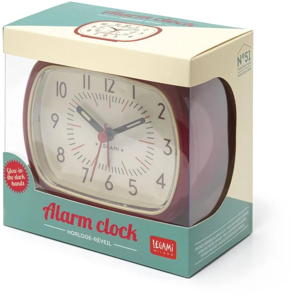 VINTAGE INSPIRED ALARM CLOCK - RETRO ALARM CLOCK - RED